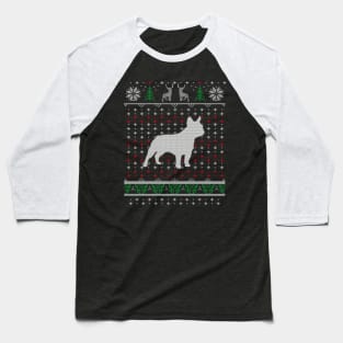 French Bulldog Ugly Christmas Sweater Gift For Dog Lover Baseball T-Shirt